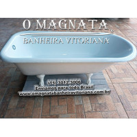 Banheira Vitoriana Clássica Ferro Fundido Antiguidade Restaurada Original anos 40/50